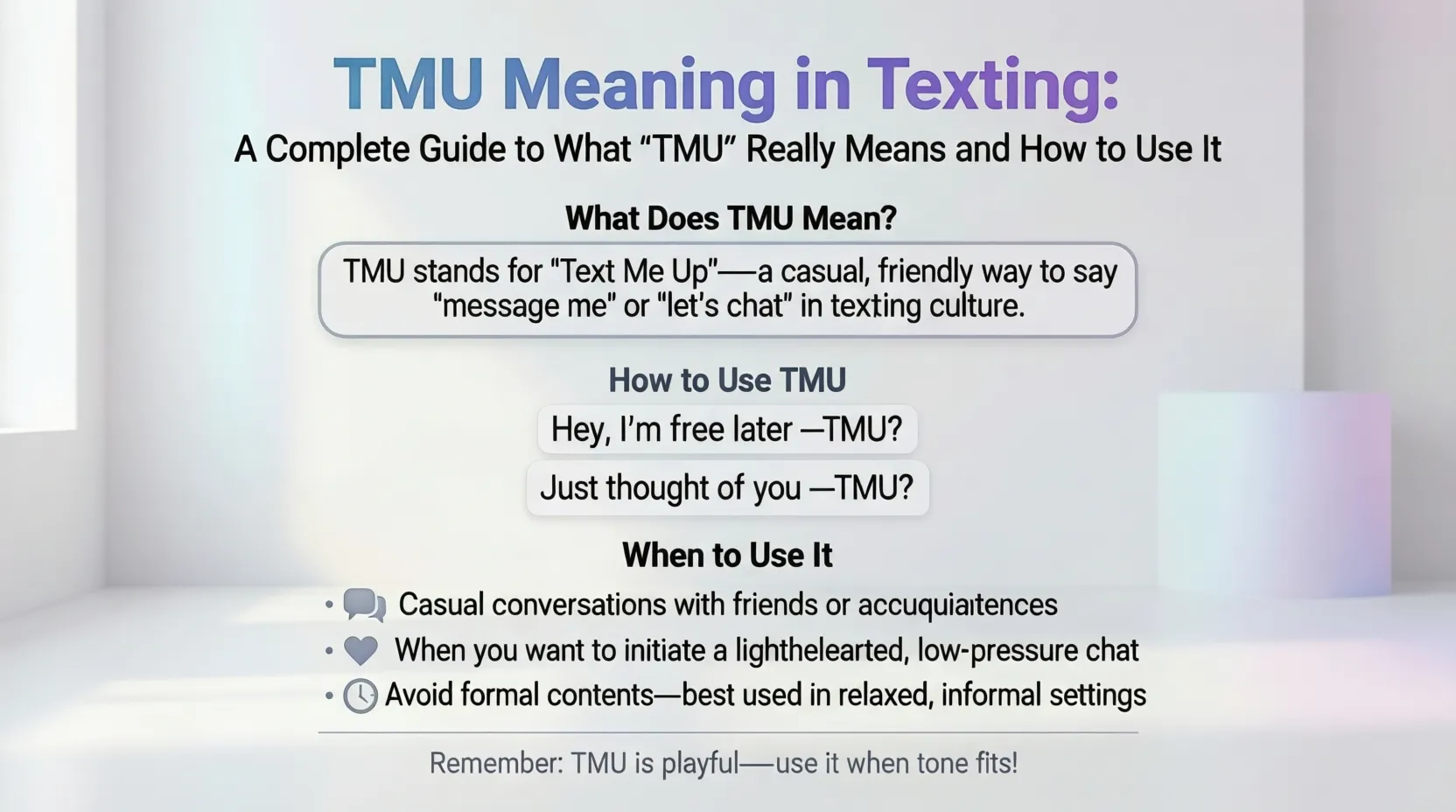 TMU Meaning in Texting