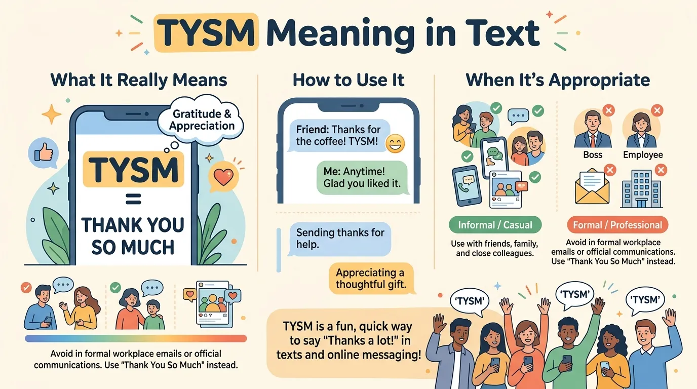 TYSM Meaning in Text